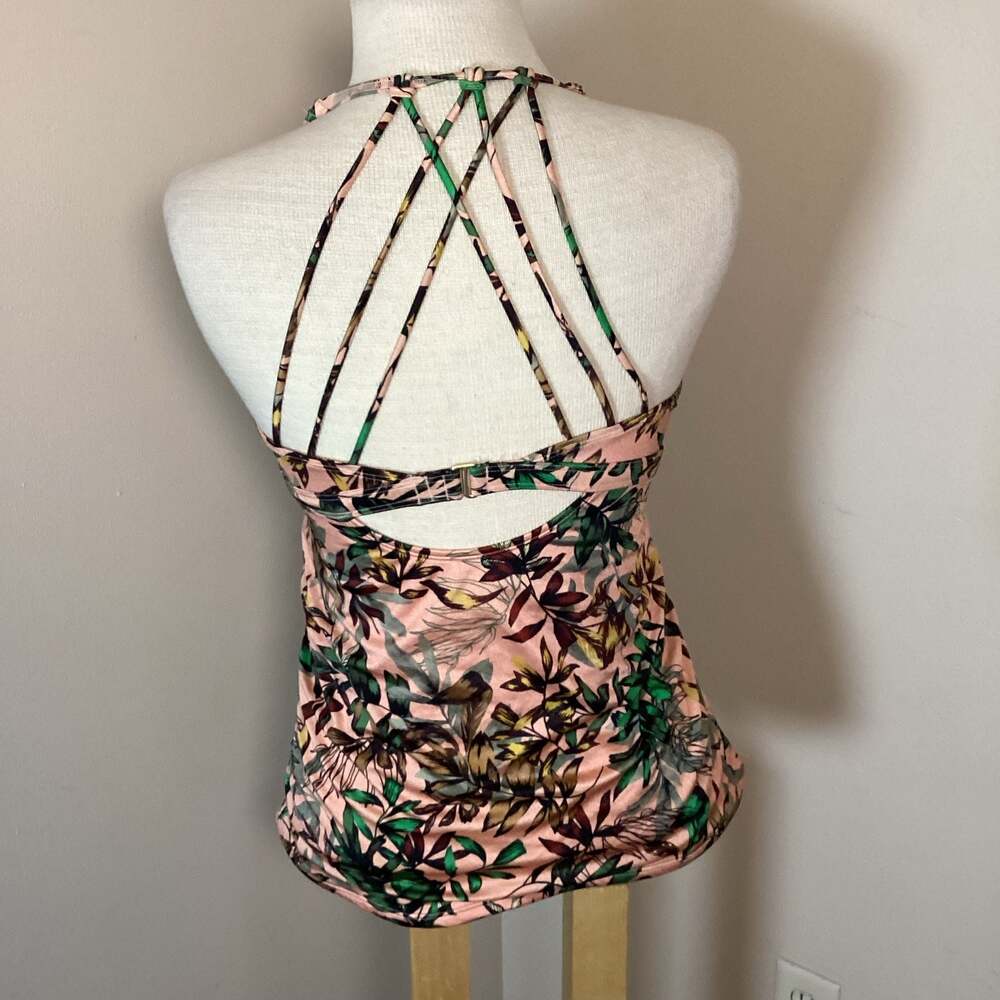Athleta Floral Strappy Back Tankini Top Size M - Picture 3 of 3
